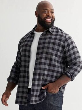 NWT Sonoma Super Soft Long Sleeve Brushed Flannel Shirt Big & Tall 3XB